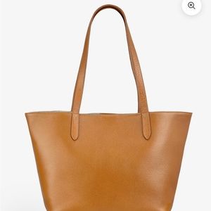 Gigi New York Teddie Tote Tan Pebble Grain Leather